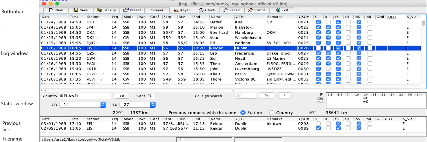 jLog Main window